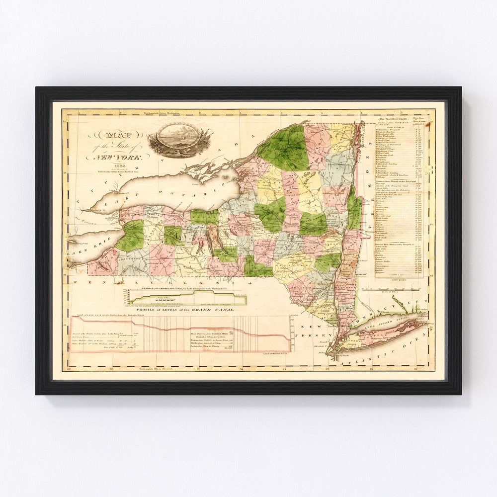New York Vintage Map 1833