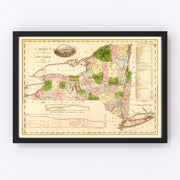 New York Vintage Map 1833