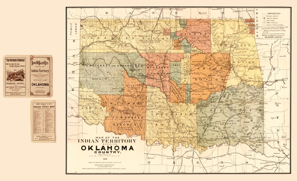 Preview of Vintage Map of Oklahoma 1889