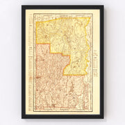 Oklahoma Vintage Map 1895