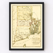 Rhode Island Vintage Map 1797
