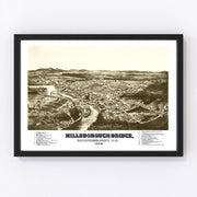 Hillsborough-Bridge Vintage Map 1884