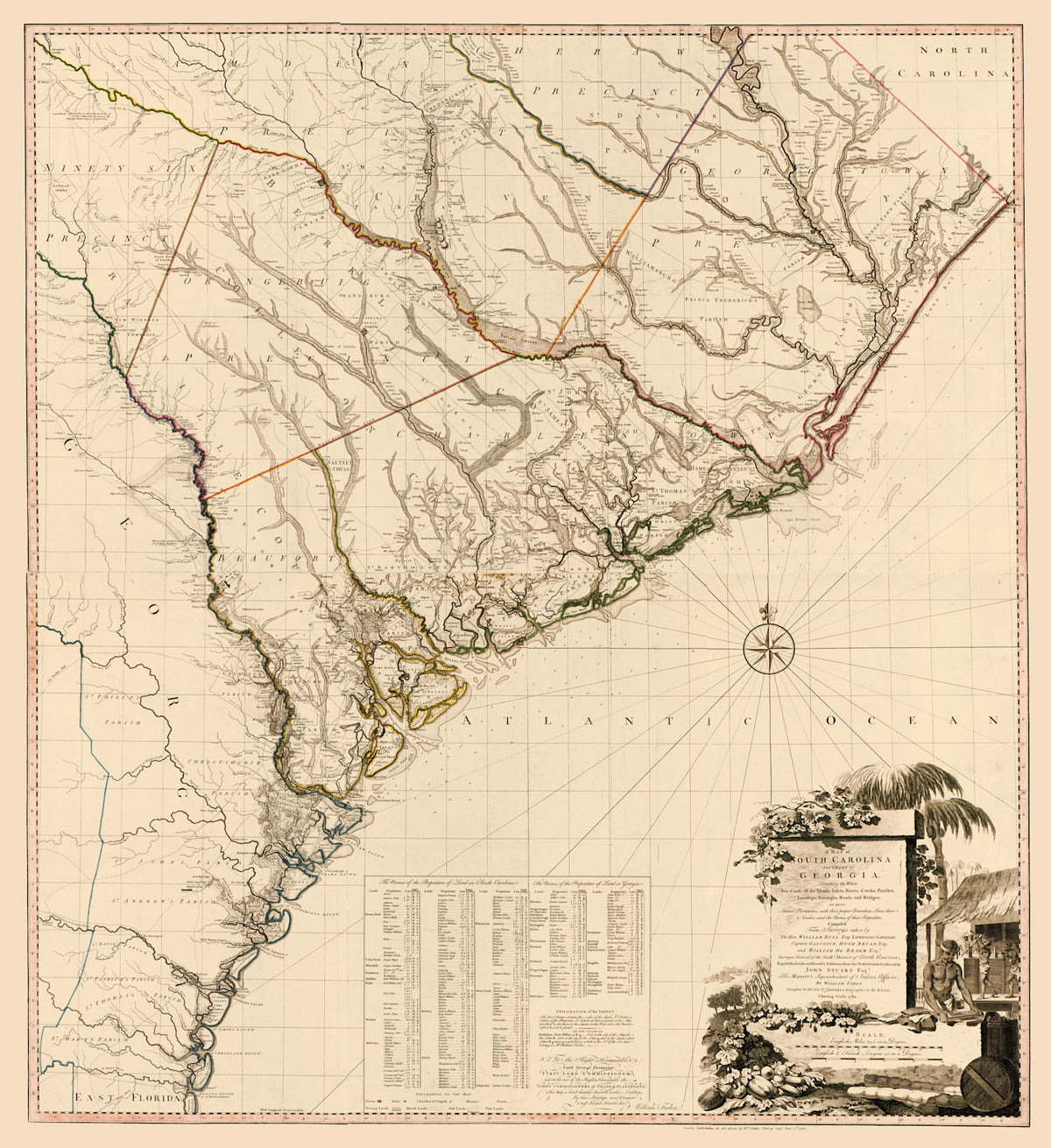 Preview of Vintage Map of South Carolina 1780