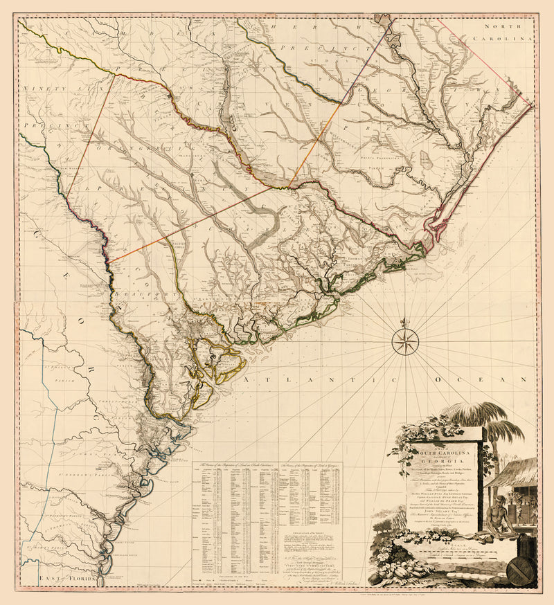 Size comparison using Vintage Map of South Carolina 1780