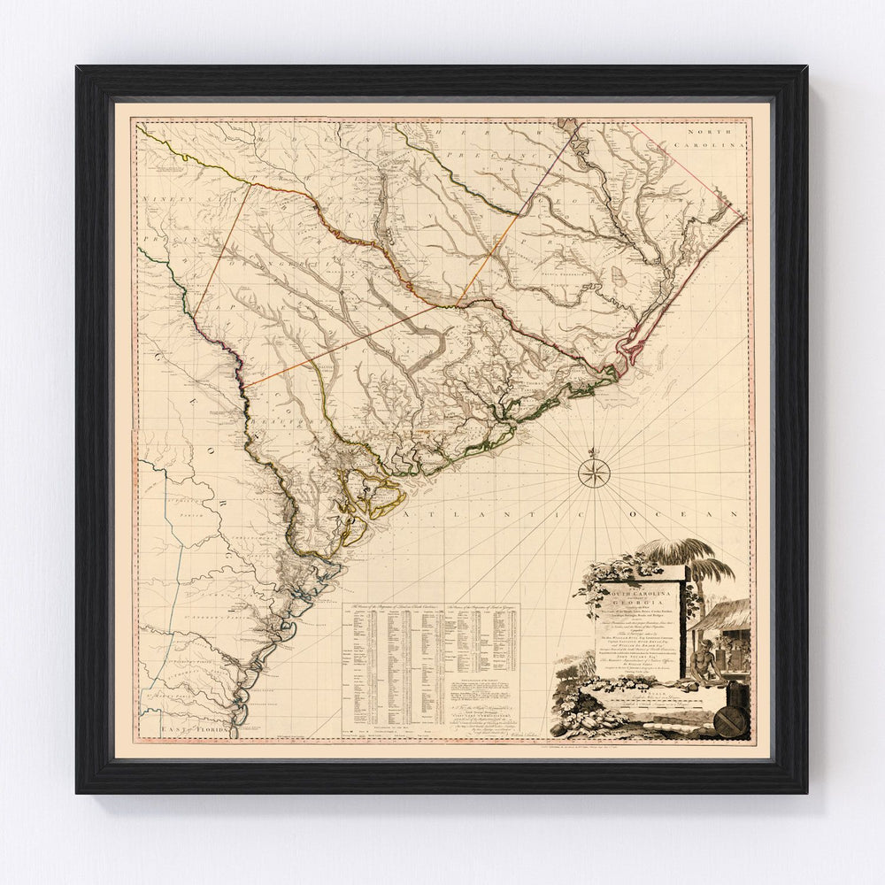 South Carolina Vintage Map 1780