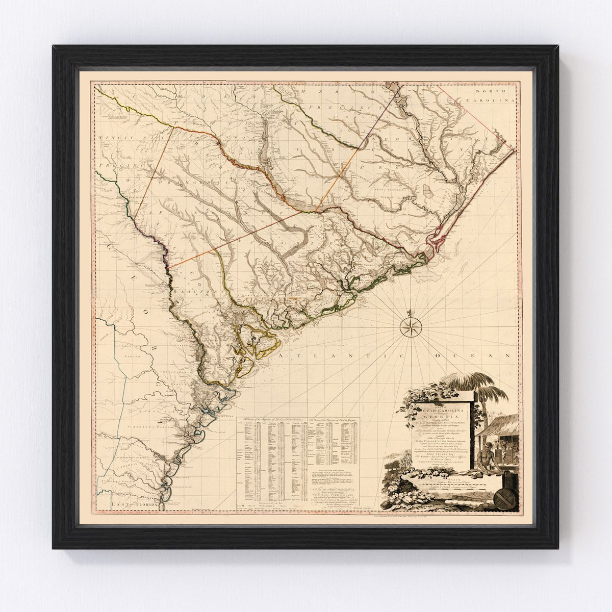 South Carolina Vintage Map 1780