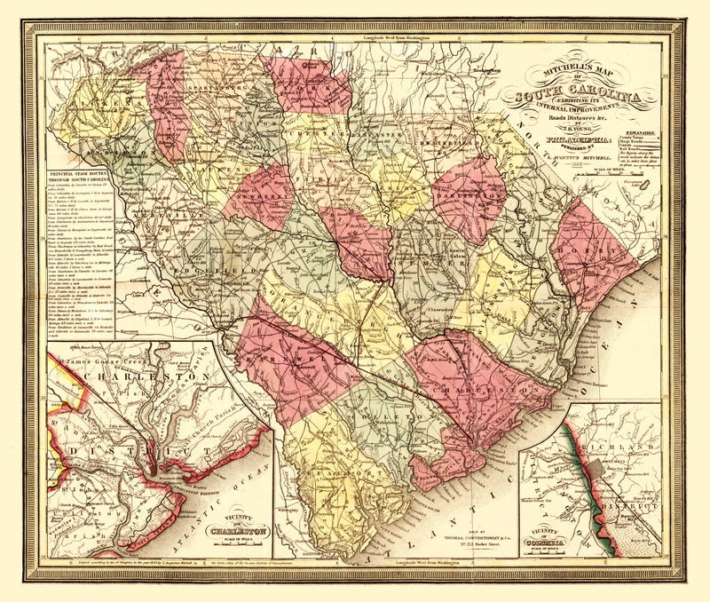 Size comparison using Vintage Map of South Carolina 1849