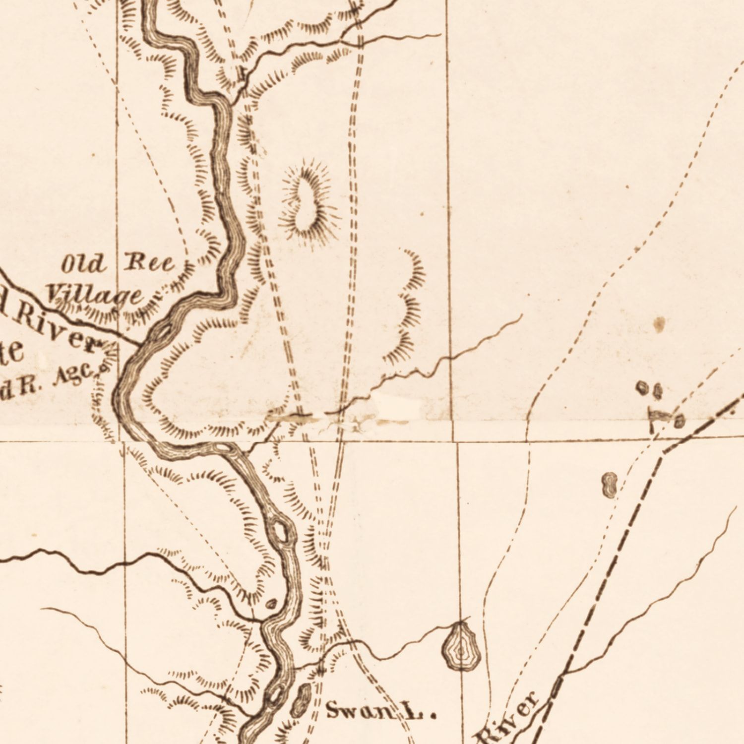 Restored historic details from the 1872 state map of South Dakota, South Dakota