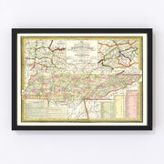 Tennessee Vintage Map 1851