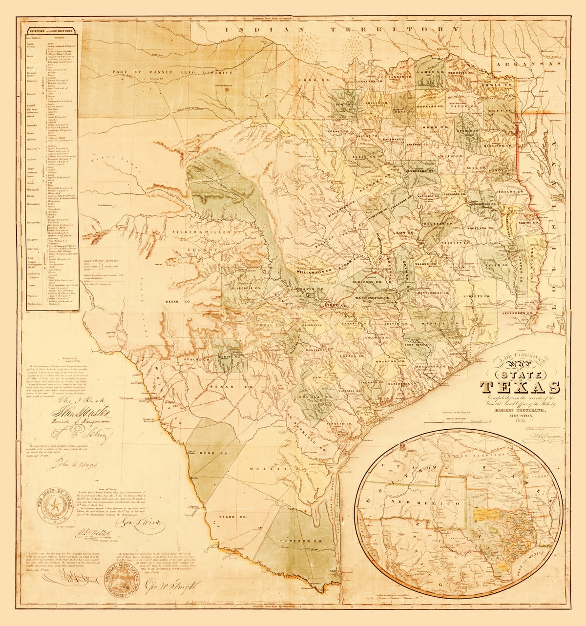 Preview of Vintage Map of Texas 1853