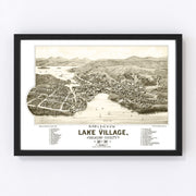 Lake Village Vintage Map 1883
