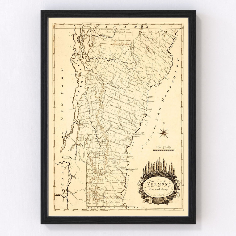 Vermont Vintage Map 1795