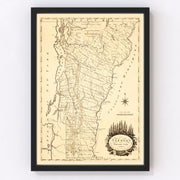 Vermont Vintage Map 1795