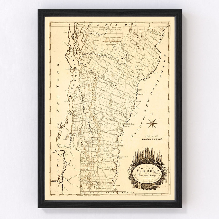 Vermont Vintage Map 1795