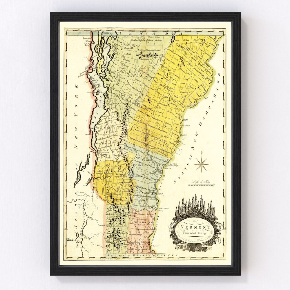 Vermont Vintage Map 1814
