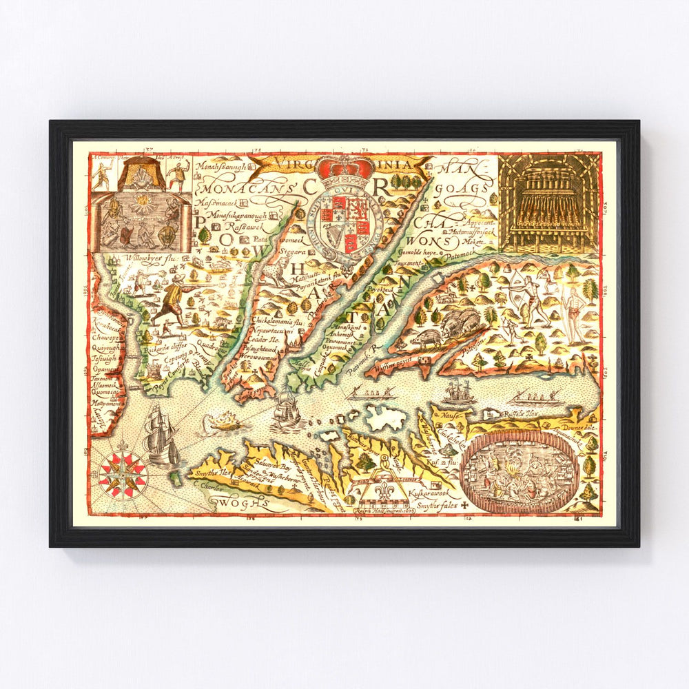 Virginia Vintage Map 1637