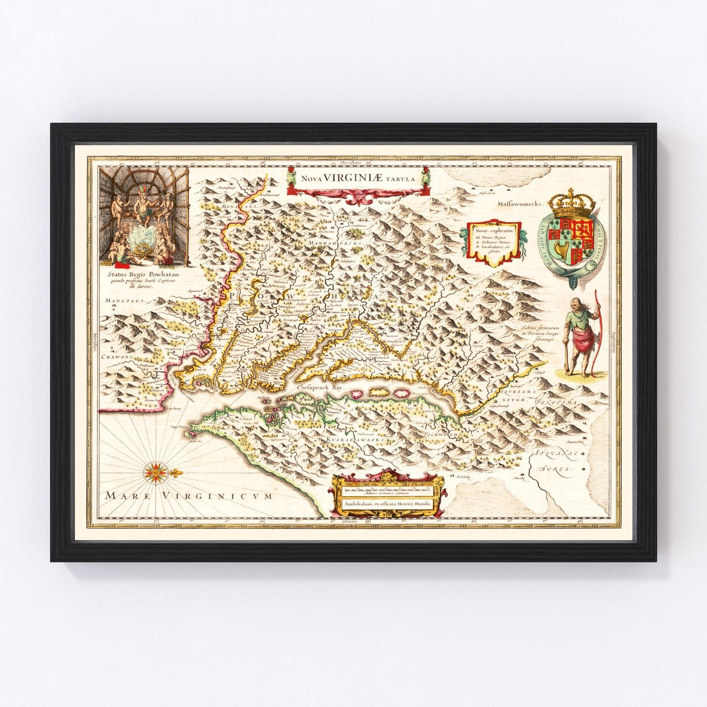 Virginia Vintage Map 1644