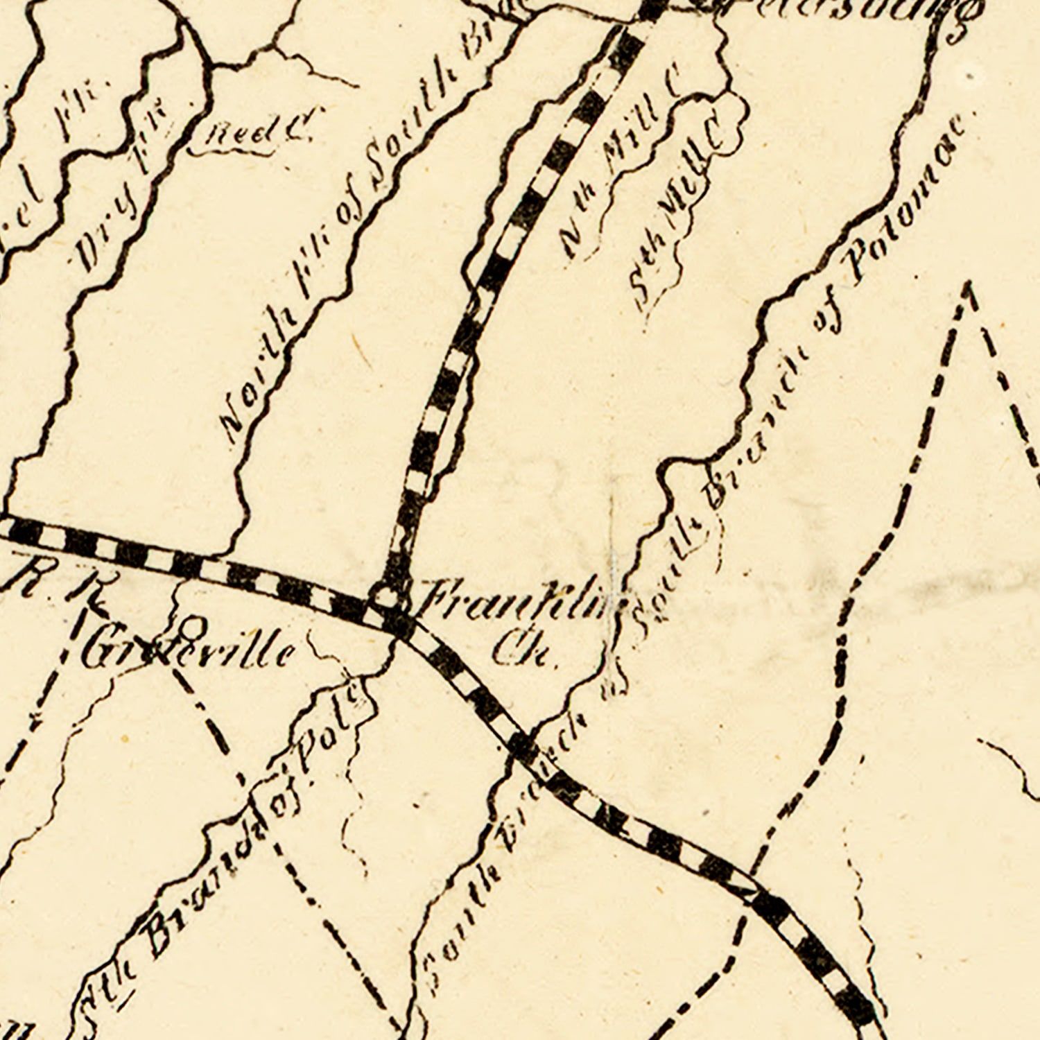 Restored historic details from the 1875 state map of Virginia, Virginia