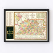 Virginia Vintage Map 1834