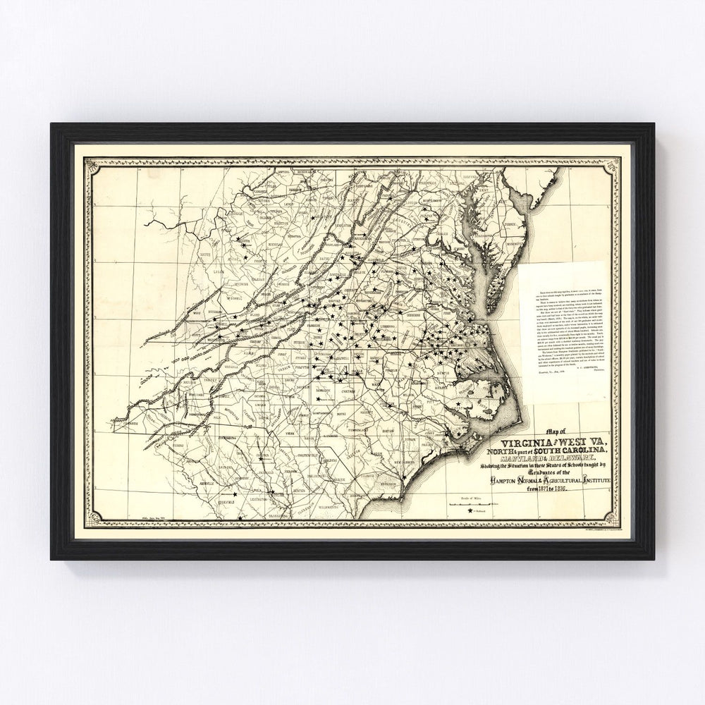 Virginia Vintage Map 1876