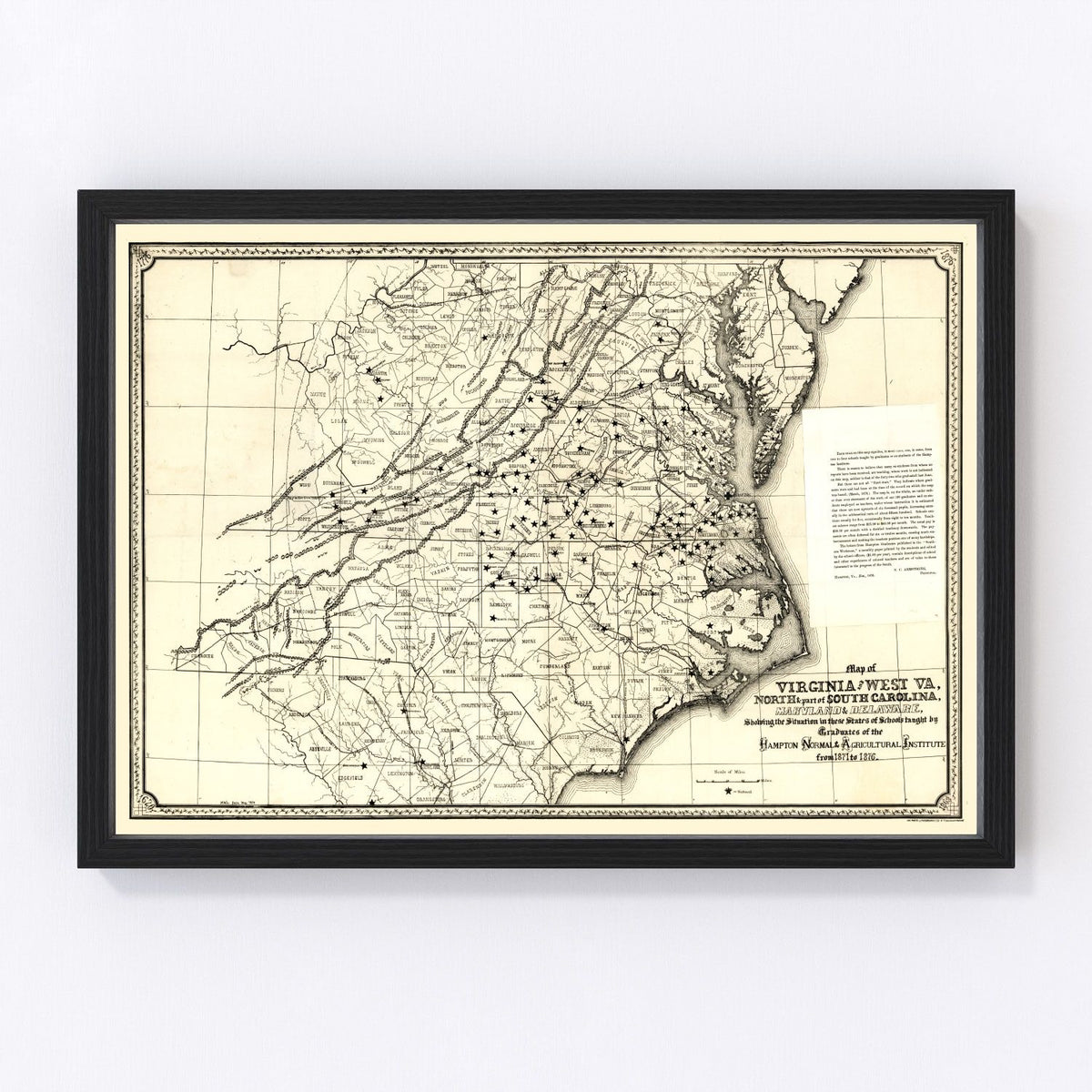 Virginia Vintage Map 1876