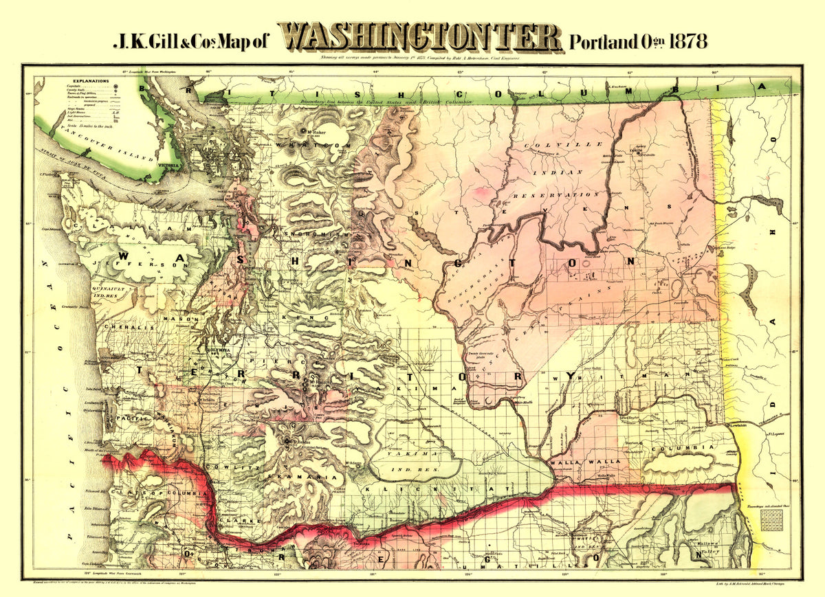 Preview of Vintage Map of Washington 1878