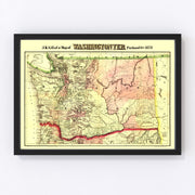 Washington Vintage Map 1878