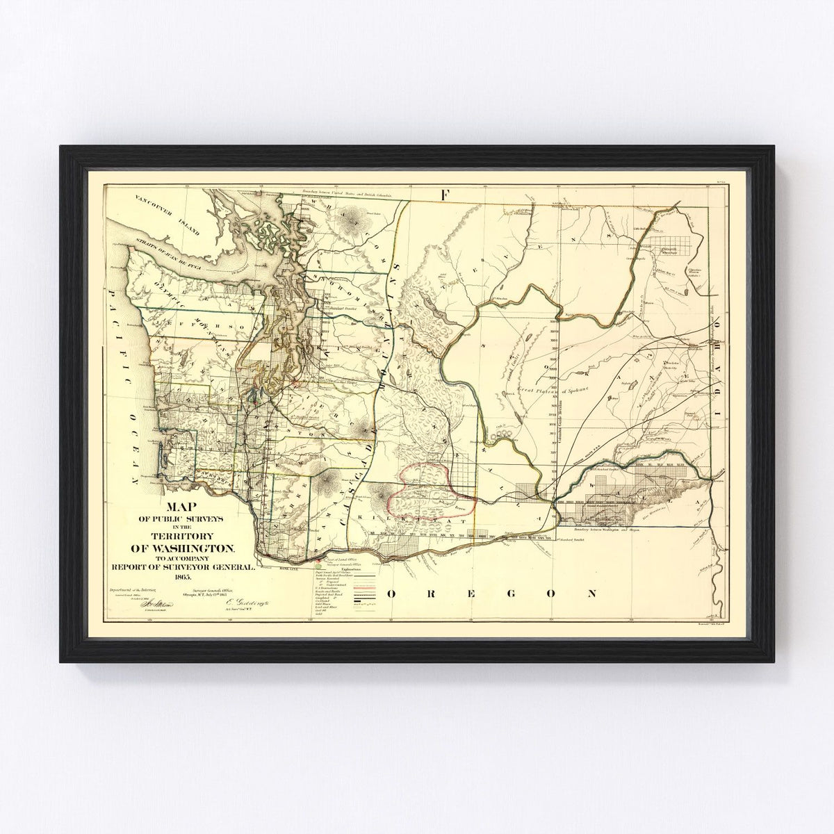 Washington Vintage Map 1866