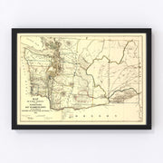 Washington Vintage Map 1866