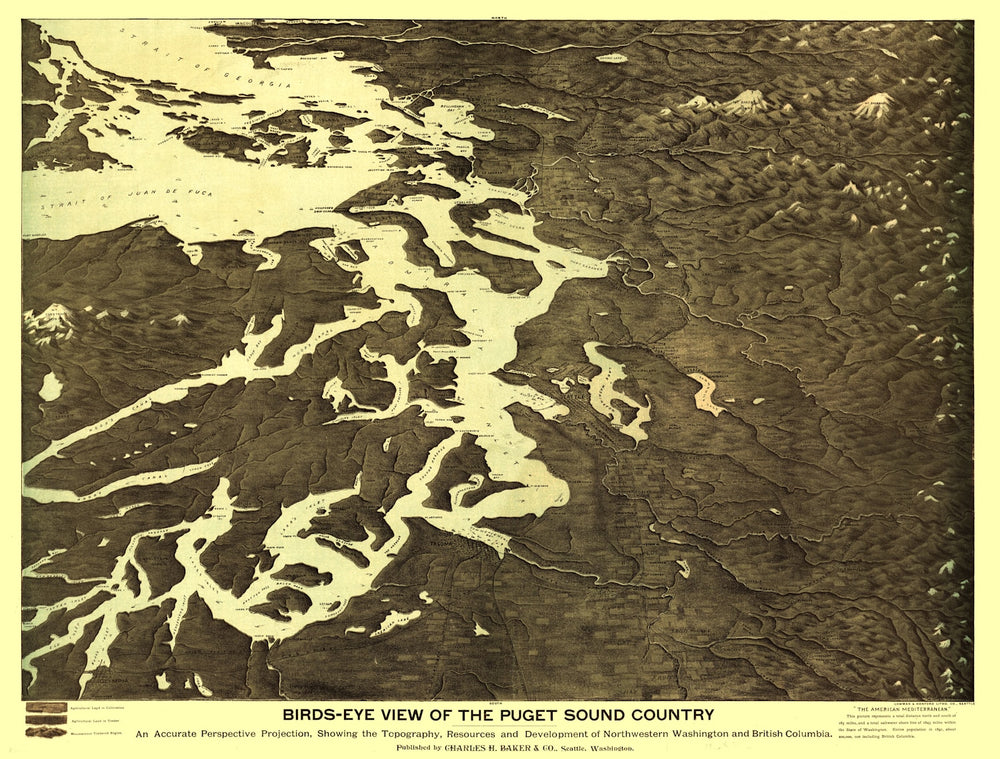 Vintage Map of Washington 1891 print style example