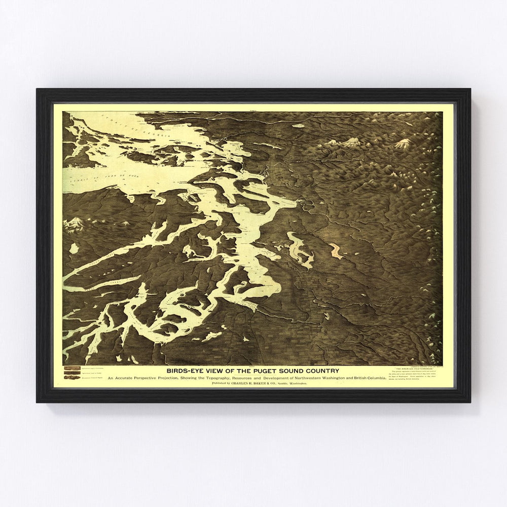 Washington Vintage Map 1891