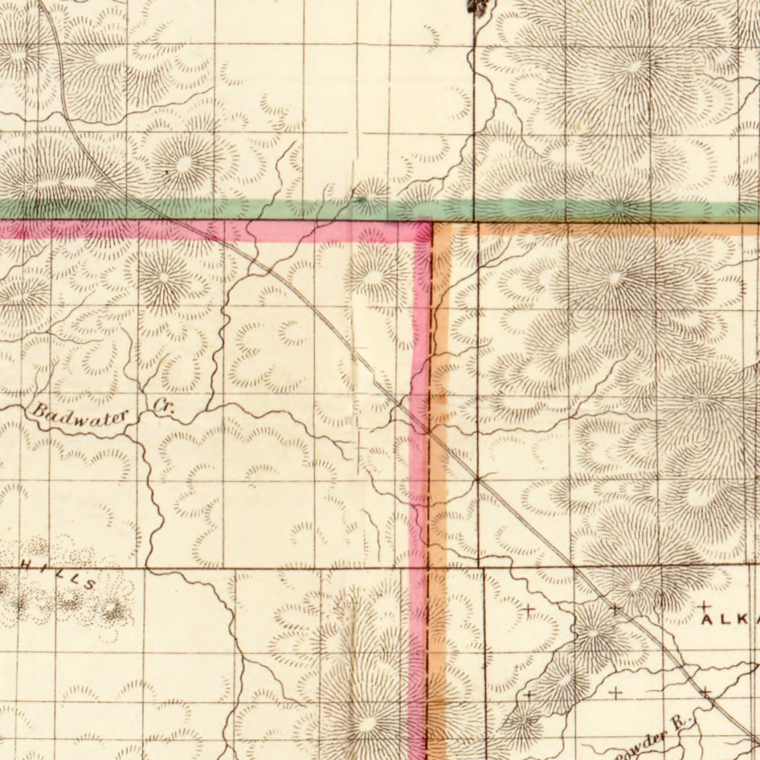 Restored historic details from the 1883 state map of Wyoming, Wyoming