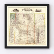 Wyoming Vintage Map 1883