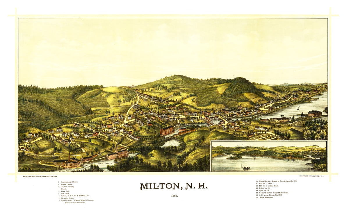 Preview of Vintage Map of Milton, New Hampshire 1888