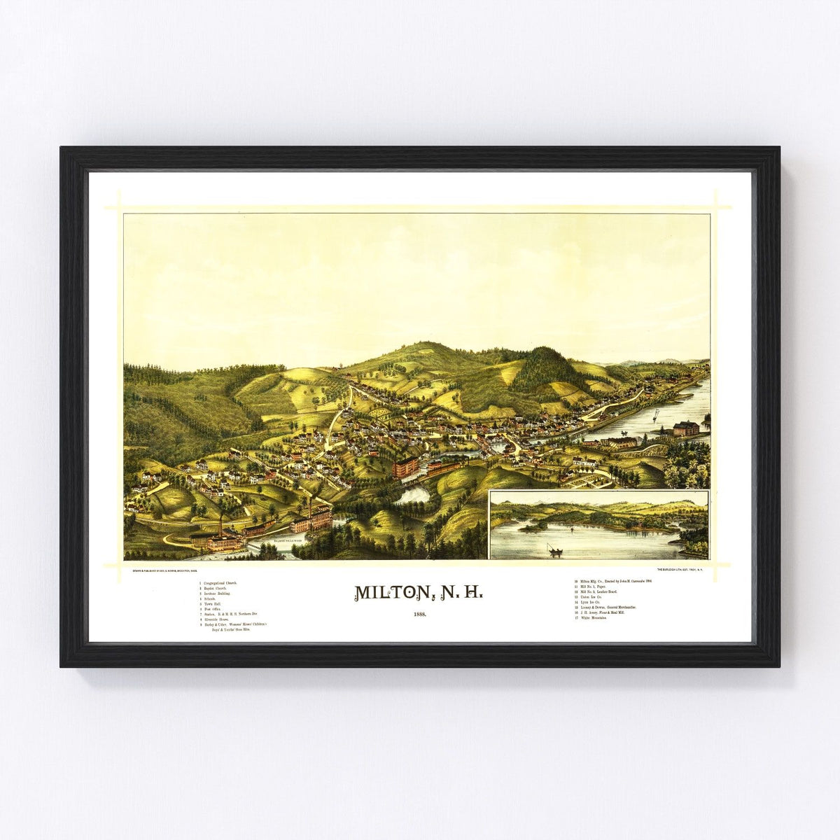 Milton Vintage Map 1888