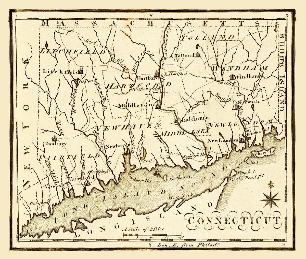 Preview of Vintage Map of Connecticut 1795