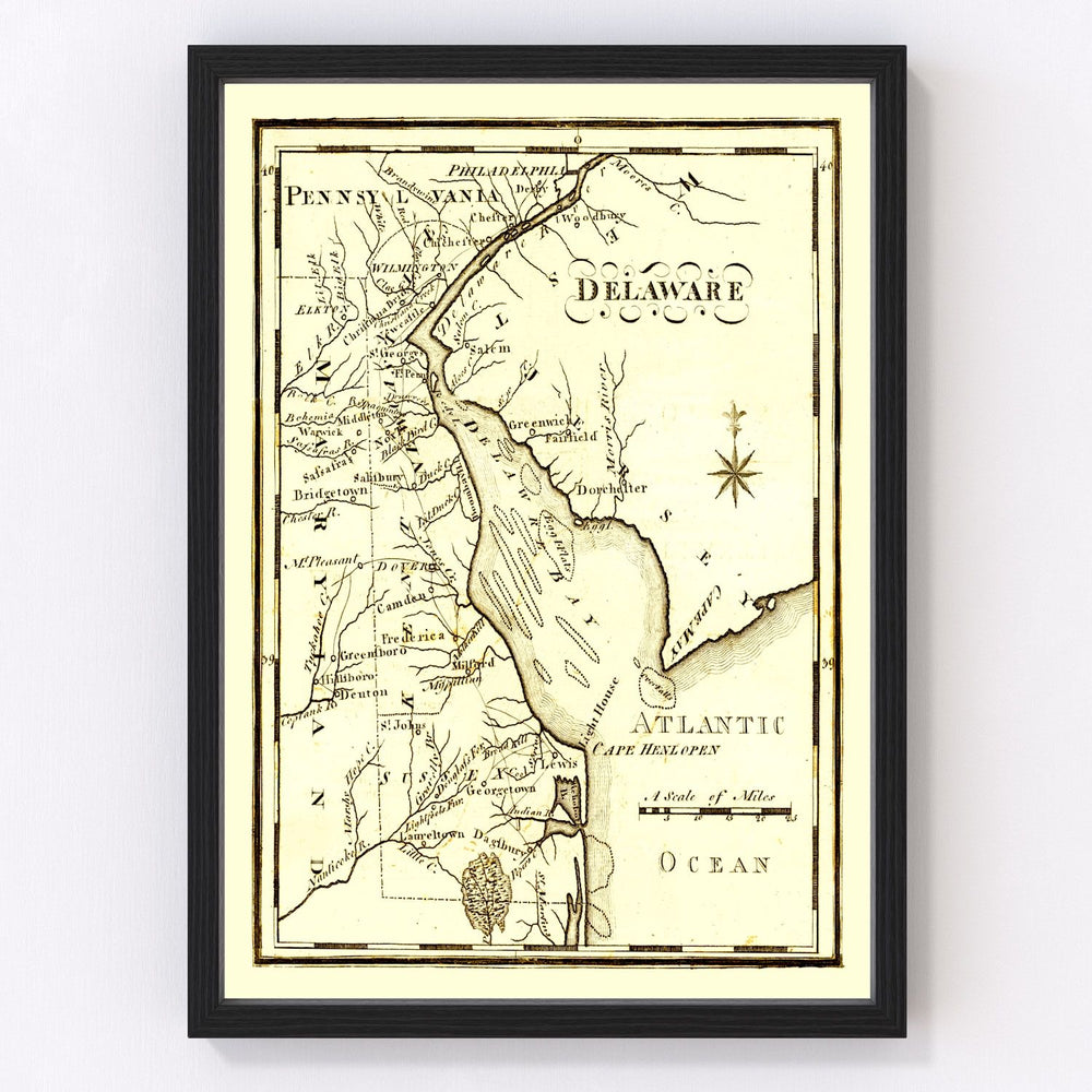 Delaware Vintage Map 1795