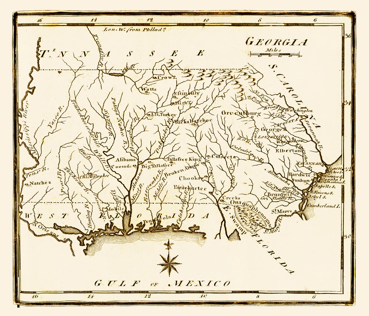 Preview of Vintage Map of Georgia 1795