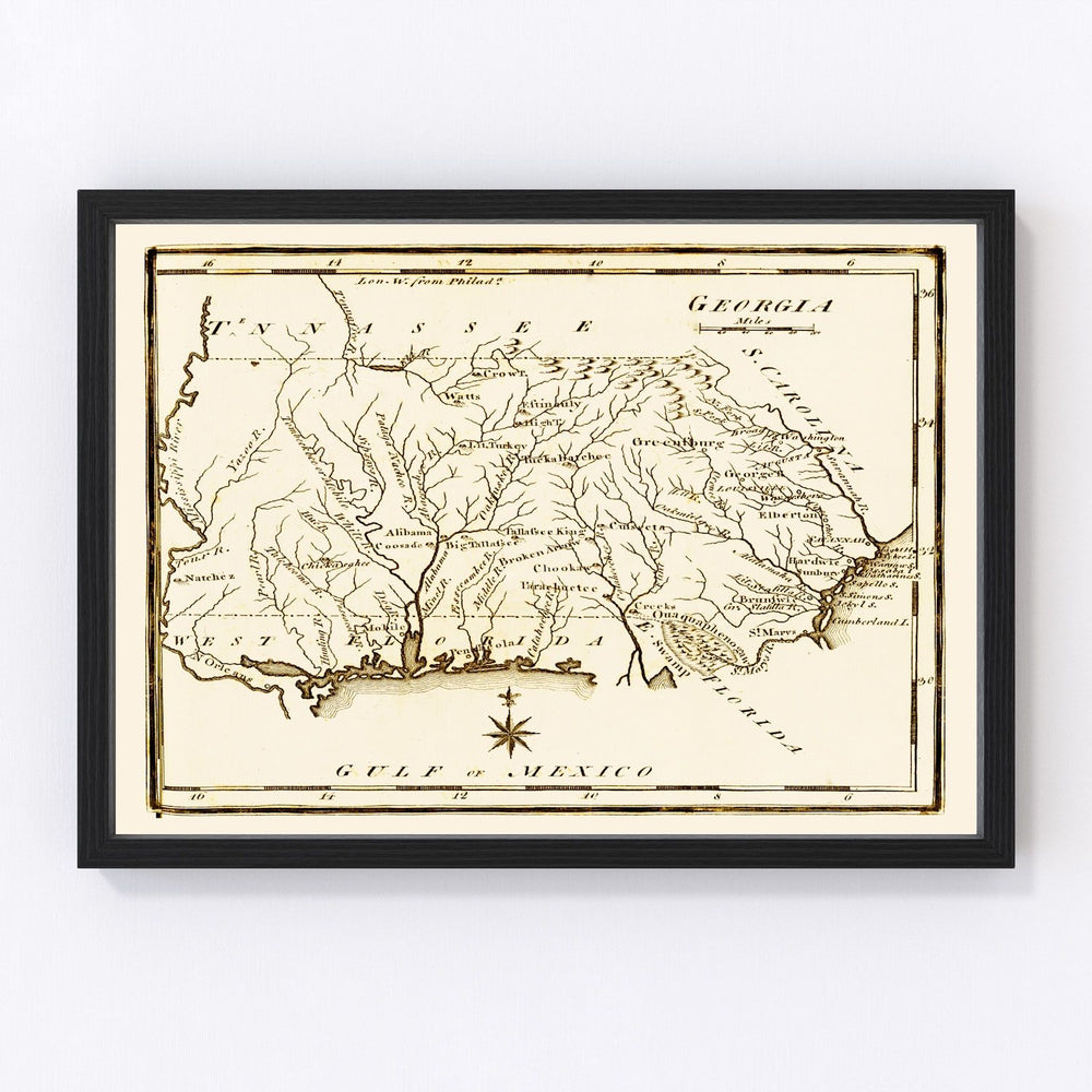 Georgia Vintage Map 1795