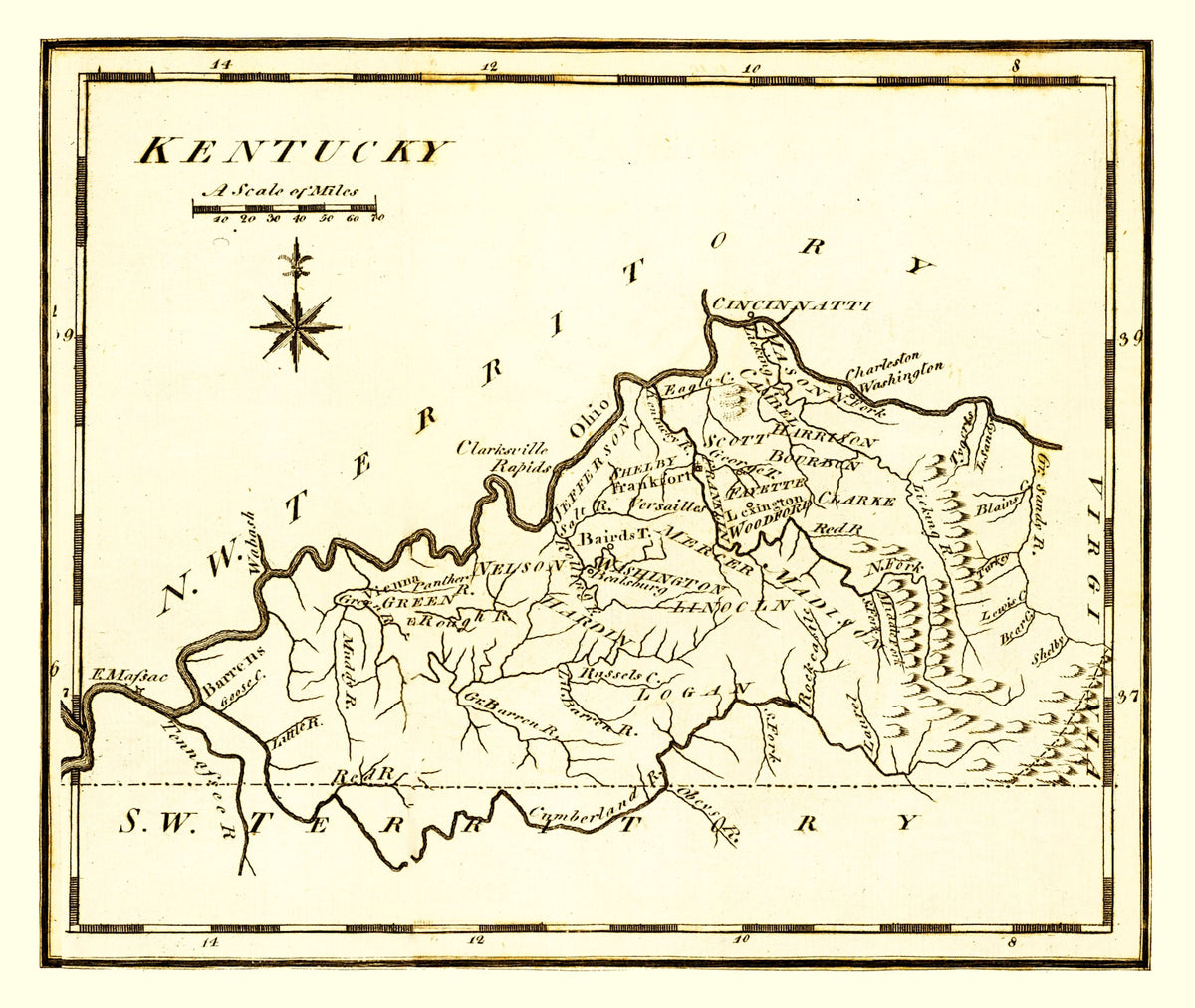 Preview of Vintage Map of Kentucky 1795