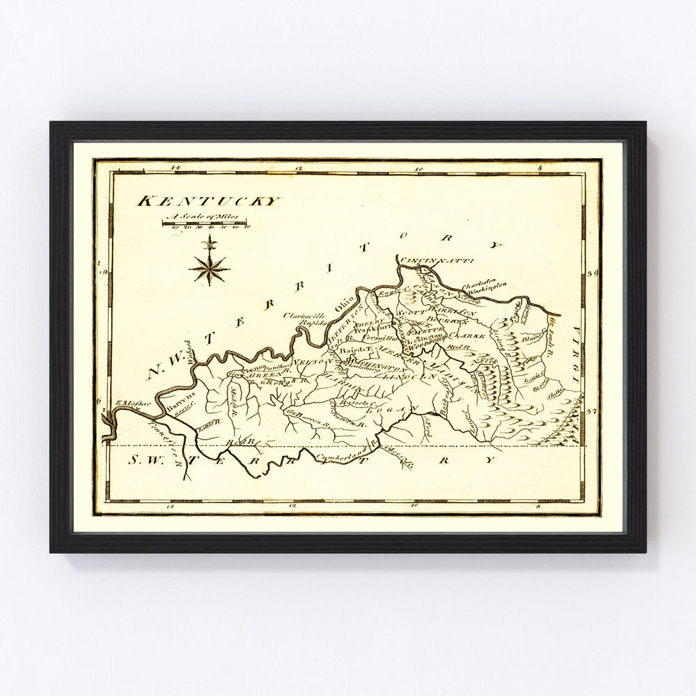 Kentucky Vintage Map 1795