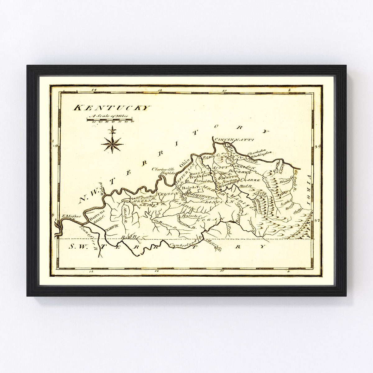 Kentucky Vintage Map 1795