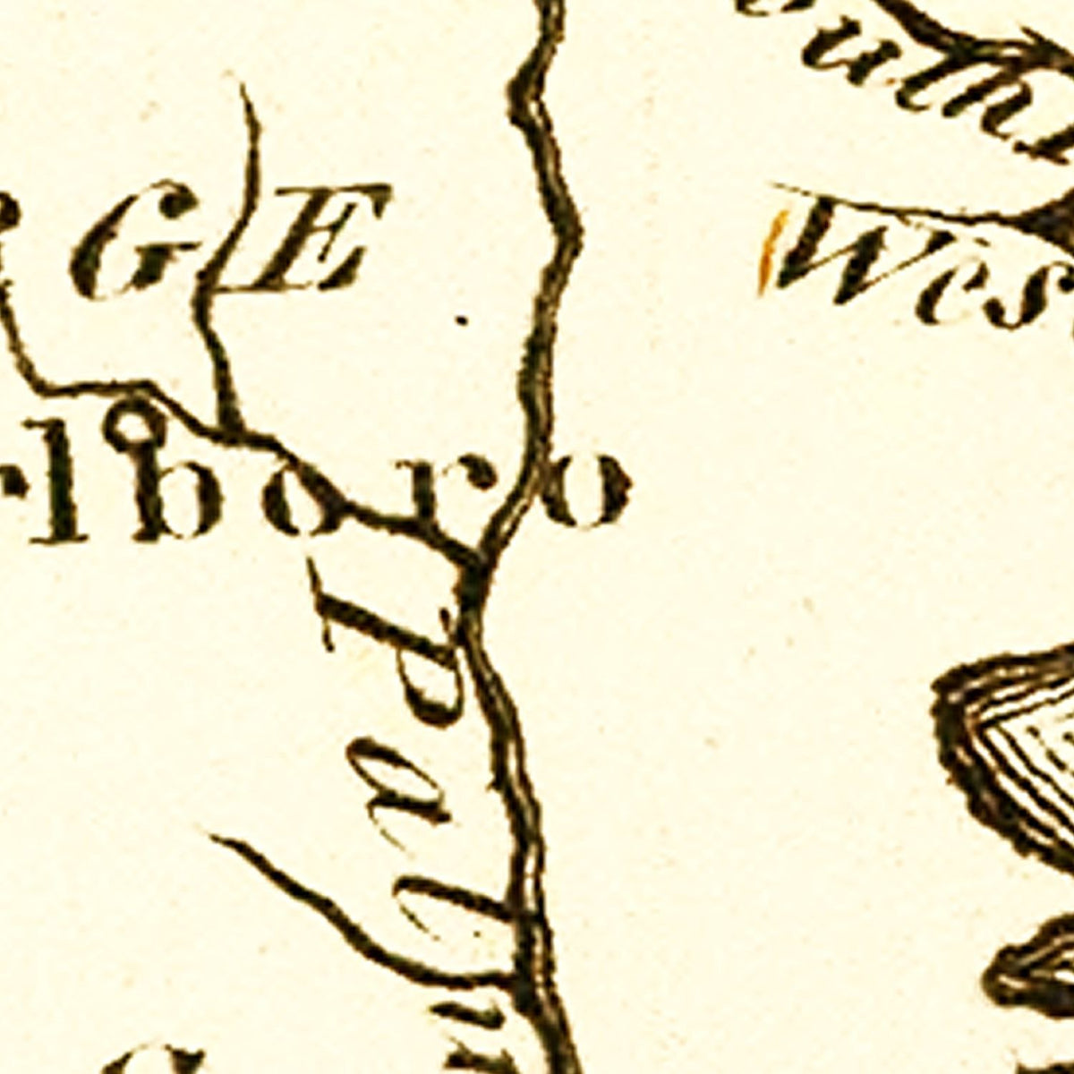 Restored historic details from the 1795 state map of Pennsylvania, Pennsylvania