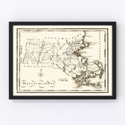 Massachusetts Vintage Map 1795