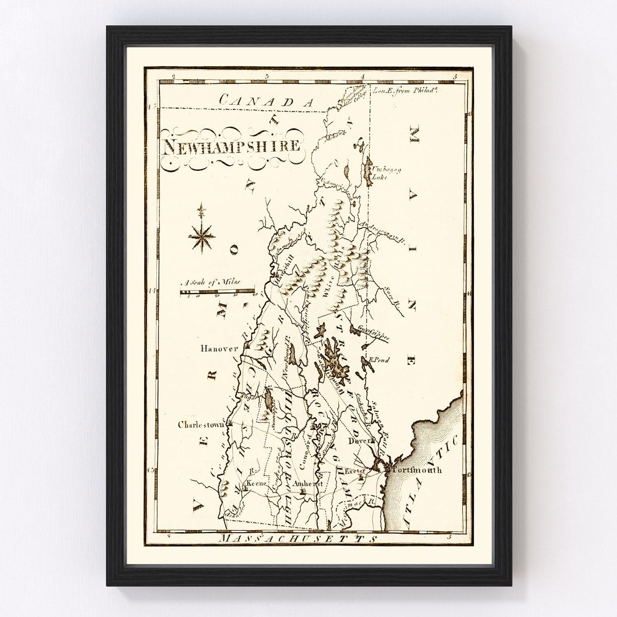 New Hampshire Vintage Map 1795