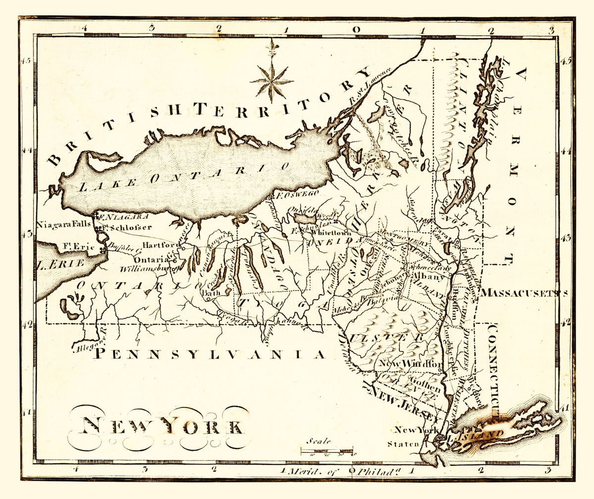 Preview of Vintage Map of New York 1795