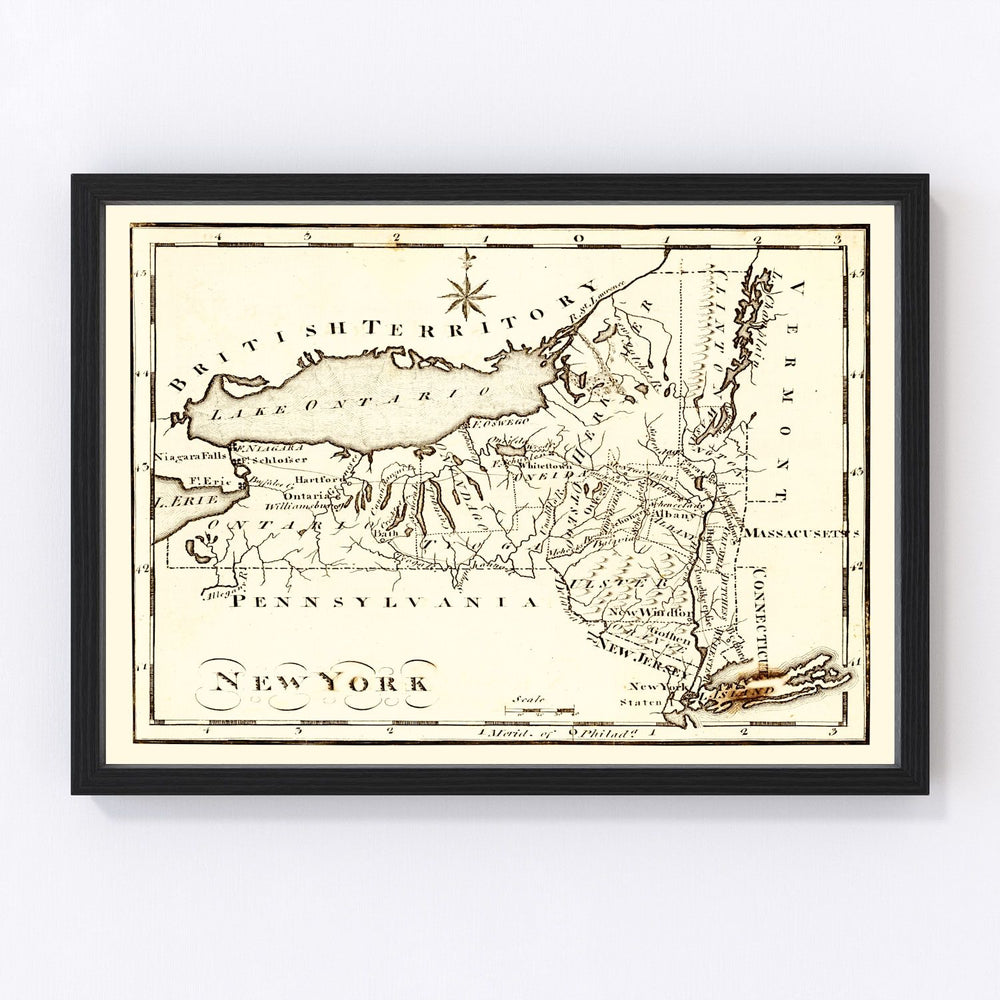 New York Vintage Map 1795