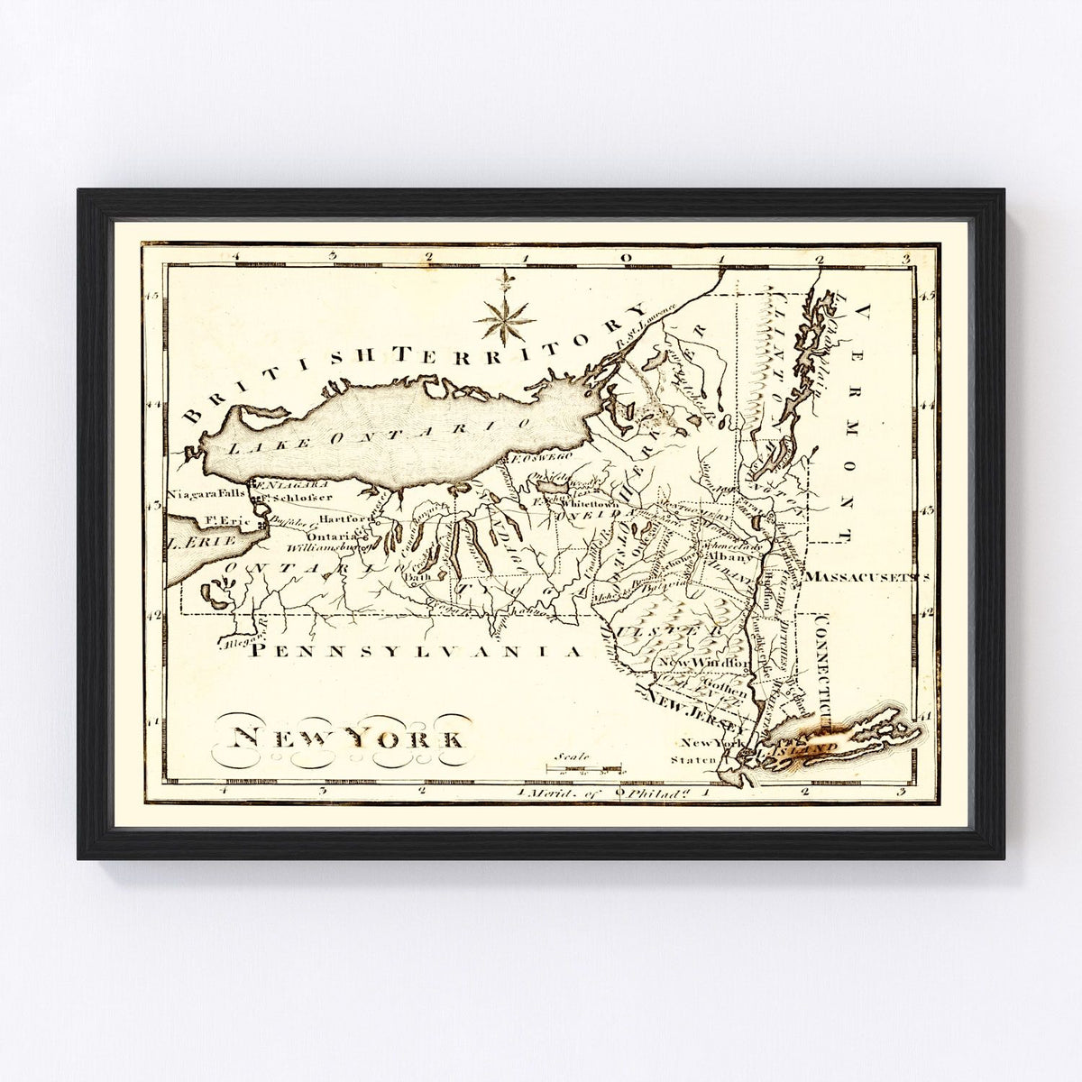 New York Vintage Map 1795