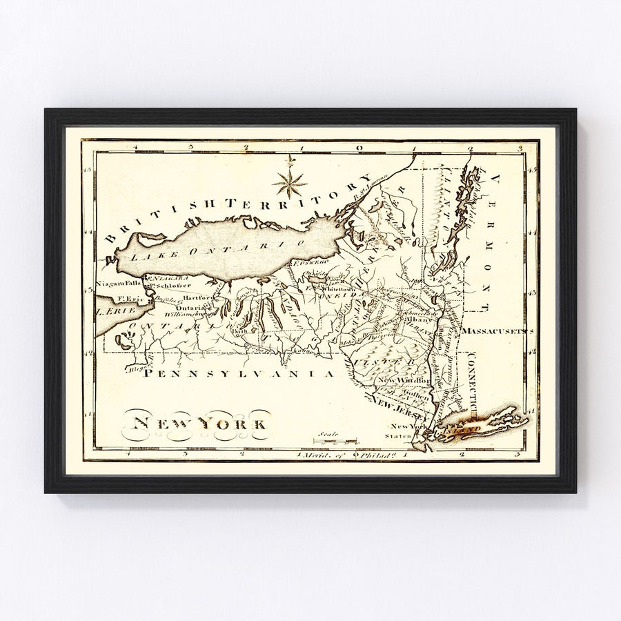 New York Vintage Map 1795