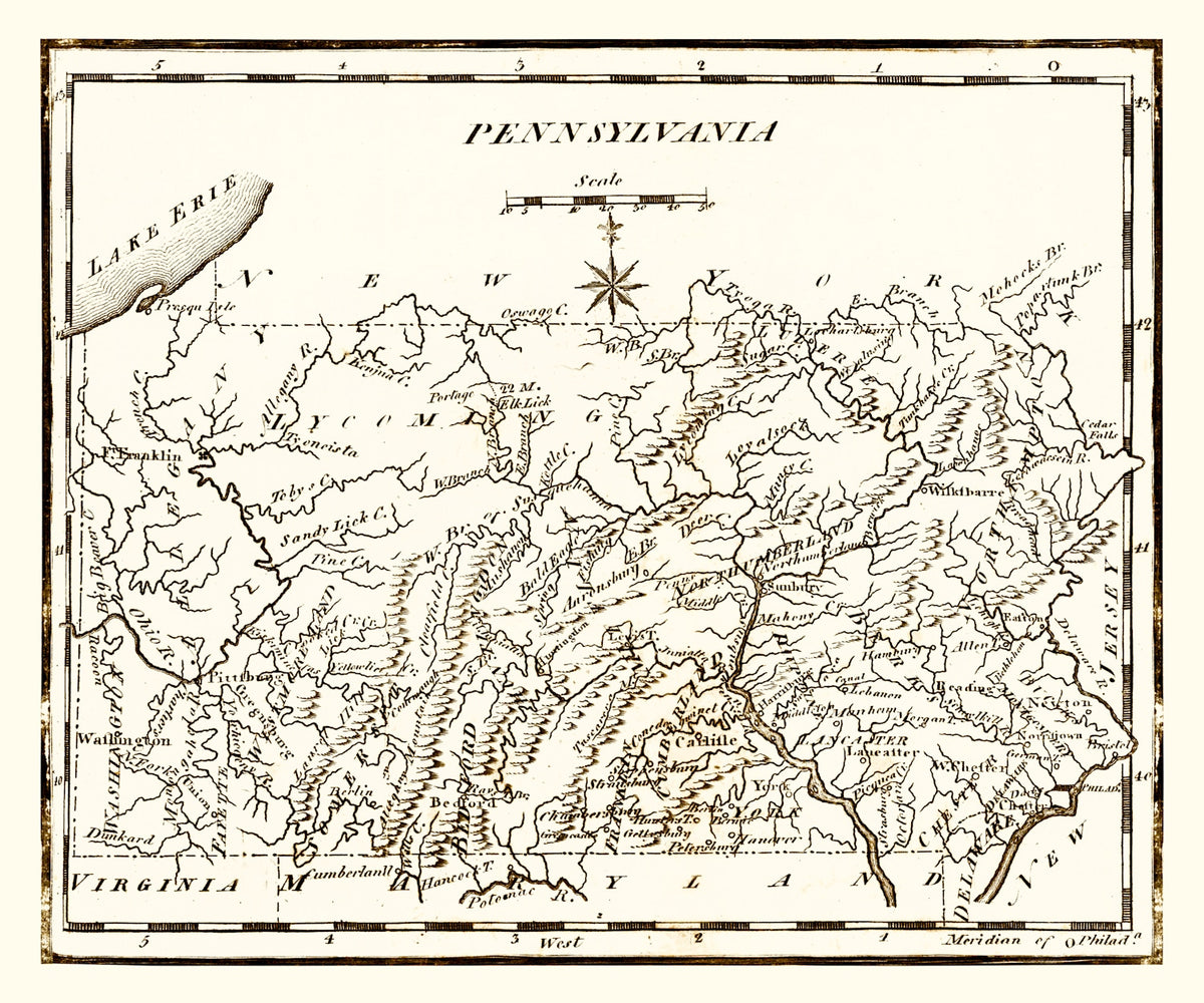 Preview of Vintage Map of Pennsylvania 1795